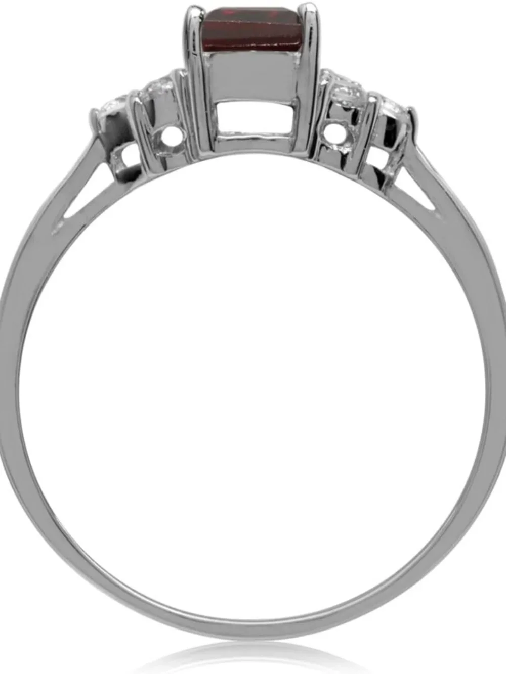 7x5mm Octagon Birthstone Ring in White/Yellow Gold Plated 925 Sterling Silver